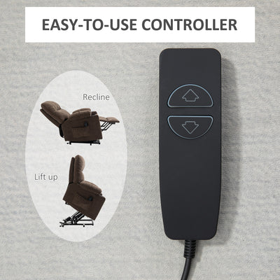 HOMCOM Electric Riser and Recliner Chair for Elderly, Power Lift Recliner Chair with Remote Control, Dark Brown 