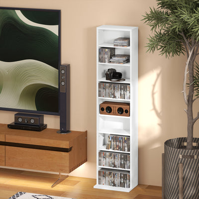 HOMCOM 260 Narrow CD Storage Unit - White 