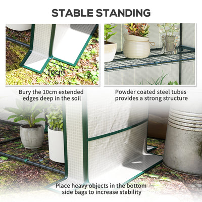 Outsunny Three-Tier Mini Greenhouse - White 