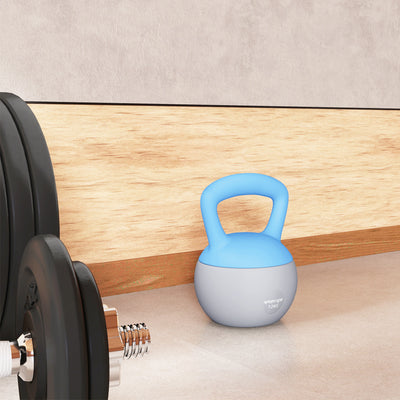 SPORTNOW 12KG Soft Kettlebell, Kettlebell with Non-Slip Handle for Home Gym, Weight Lifting, Strength Training, Light Blue/Grey 