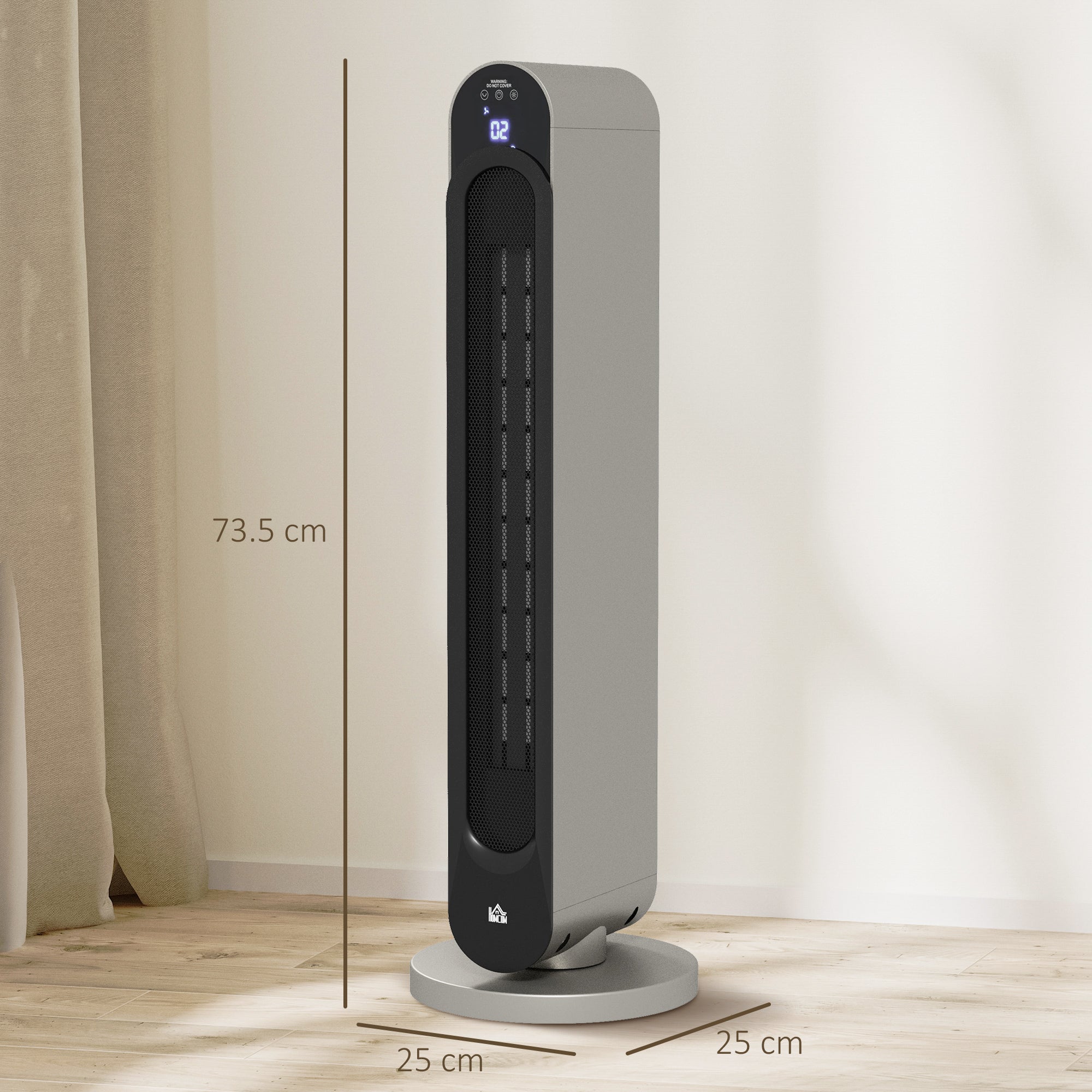 HOMCOM 2kW PTC Ceramic Tower Heater, 10-35\'c2\'b0C Temperature Range