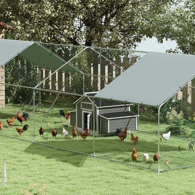 PawHut Chicken Coop, Wooden Outdoor Hen House with Nesting Box, Openable Waterproof Top, Pull-Out Tray, 150 x 100 x 97cm 