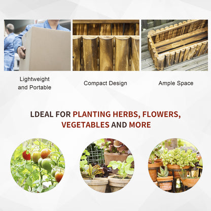 Outsunny 52L Raised Flower Bed Wooden Rectangular Planter Container Box Herb Pot Flower Pot 78L x 35W x 30H (cm) 