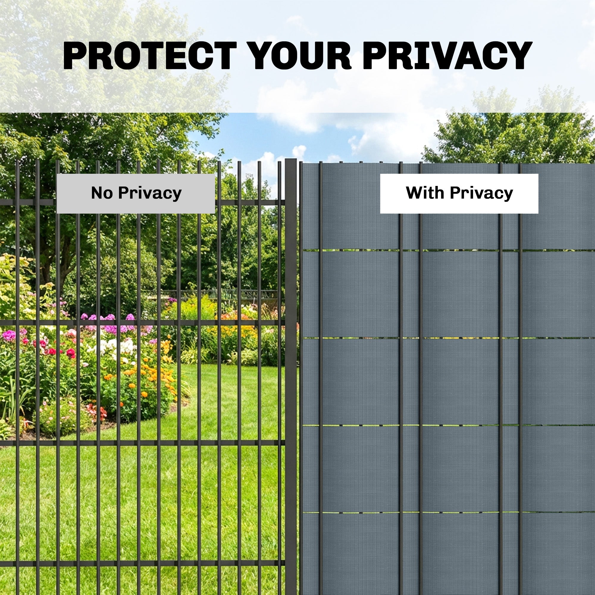 Outsunny 2Pcs Privacy Garden Screen Fence, UV Resistant Waterproof Windbreak Fencing, 35mx19cm, Grey 