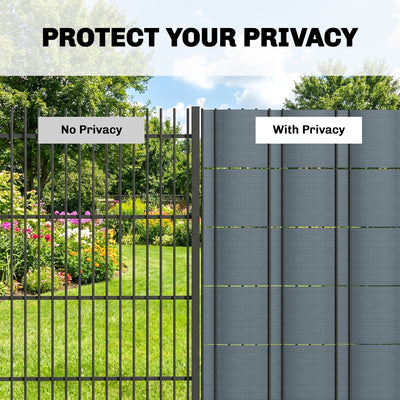 Outsunny 2Pcs Privacy Garden Screen Fence, UV Resistant Waterproof Windbreak Fencing, 35mx19cm, Grey 