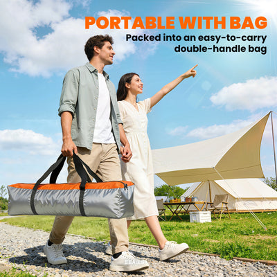 Outsunny Double Layer Instant Pop Up Tent with Rainfly, Portable Camping Shelter with Sewn-in Groundsheet and Carry Bag, Orange 