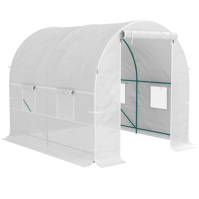 Outsunny 245 x 200cm Polytunnel Greenhouse - White 