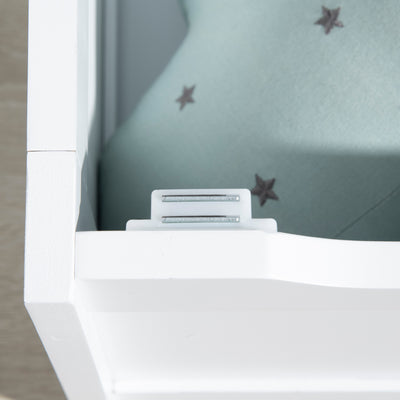 ZONEKIZ 2 In 1 Kids Storage Bench, Toy Box w/ Safety Rod - Grey 