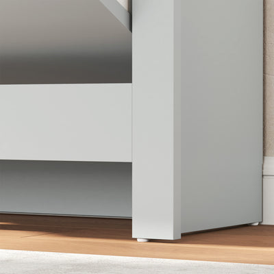 HOMCOM Slim Shoe Cabinet, Narrow Shoe Cupboard with 2 Flip Drawers, Adjustable Shelves for 12 Pairs of Shoes, Light Grey 