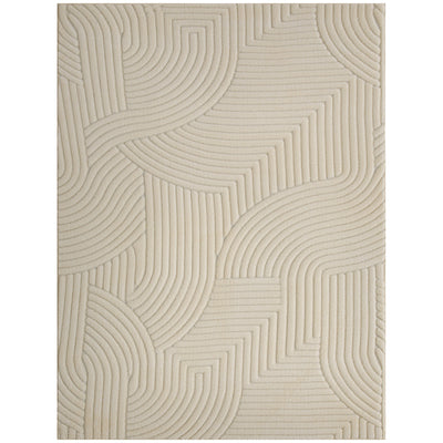 HOMCOM Modern Geometric Rug, Thick Plush, Non-Slip, 160 x 120 cm – Cream, Living Room/Bedroom/Office 