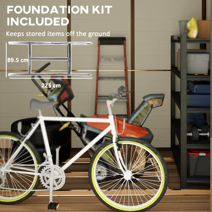 Outsunny 7.9ft x 6.2ft Aluminium Frame and Plastic Wall Shed, with Foundation - Cream White