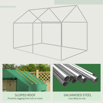 Outsunny Polyethylene Walk-in Polytunnel Greenhouse, 2 x 3(m), Green 