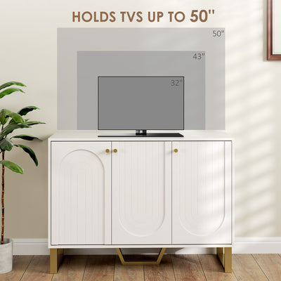 HOMCOM 3-Door Sideboard Storage Cabinet - White 