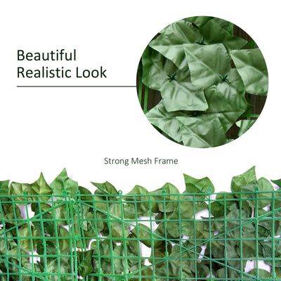 Outsunny 1-Piece Artificial Leaf Hedge Screen Privacy Fence Panel for Garden Outdoor Indoor Decor, Dark Green, 3M x 1M 