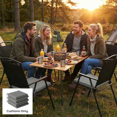 Outsunny Set of 6 Outdoor Seat Cushions with Machine Washable Cover, Water Repellent Seat Cushions Dark Grey 