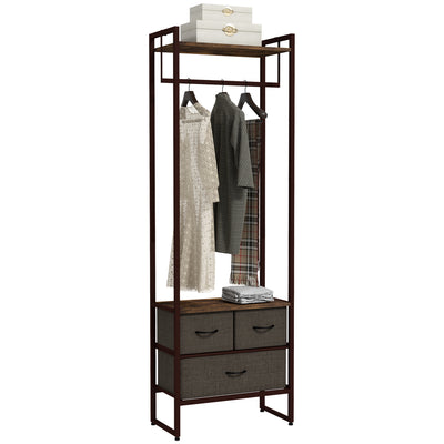 HOMCOM Compact Clothes Rail, with Drawers and Shelf 