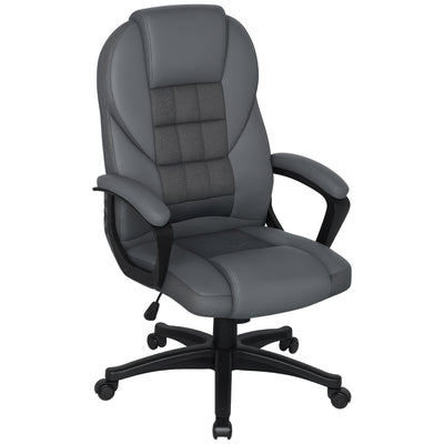 HOMCOM Faux Leather Office Chair - Charcoal Grey 