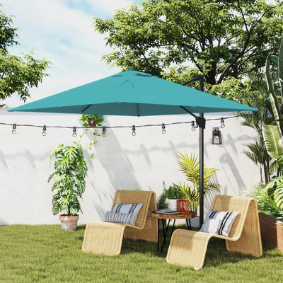 Outsunny Patio Offset Parasol Umbrella - Blue 