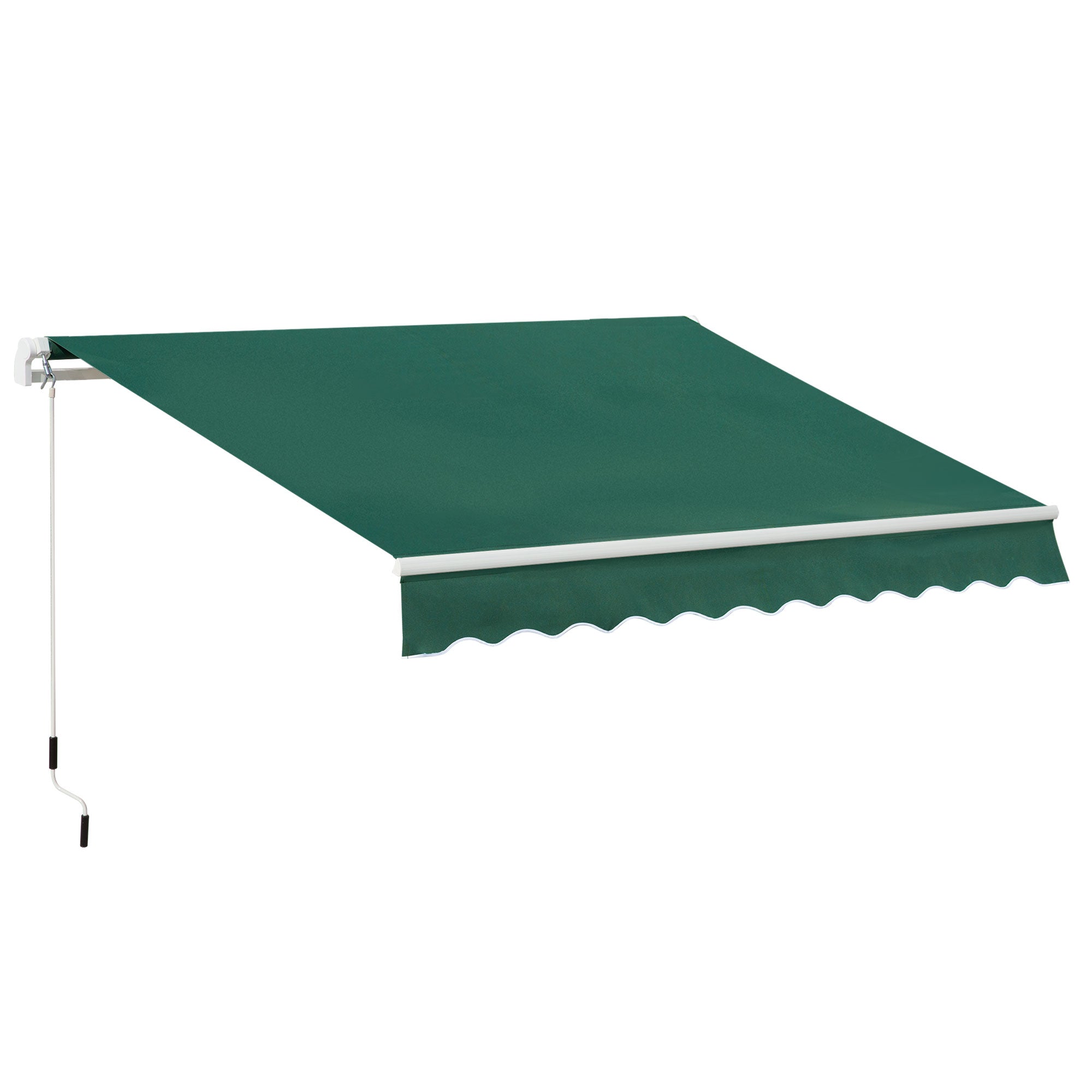 Outsunny Awning Canopy Manual Retractable Porch Sun Shade Shelter 3 x 2m Green 