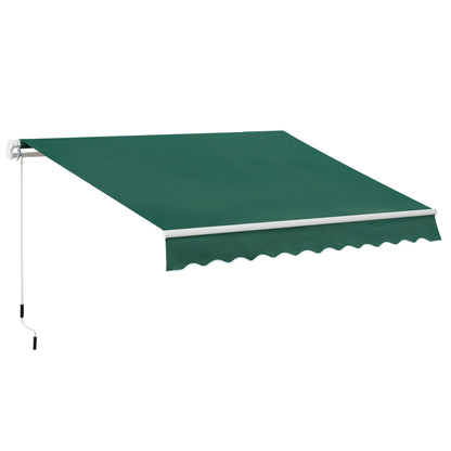 Outsunny Awning Canopy Manual Retractable Porch Sun Shade Shelter 3 x 2m Green 