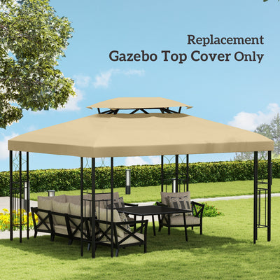 Outsunny Gazebo Roof Replacement, for 3 x 4m Frames - Cream 