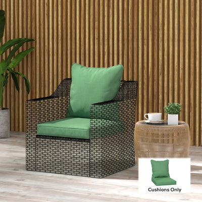 Outsunny Seat and Back Padded Cushion Set, CUSHION ONLY - Green 