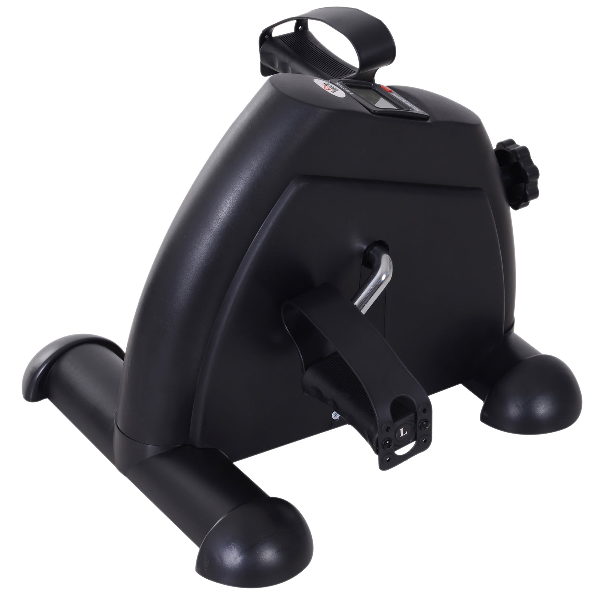 HOMCOM Mini Exercise Bike, Portable Pedal Exerciser, Under Desk Bike with LCD Display for Legs and Arms Training, Black 