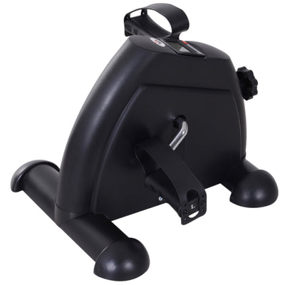 HOMCOM Mini Exercise Bike, Portable Pedal Exerciser, Under Desk Bike with LCD Display for Legs and Arms Training, Black 