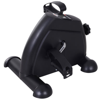HOMCOM Mini Exercise Bike, Portable Pedal Exerciser, Under Desk Bike with LCD Display for Legs and Arms Training, Black 