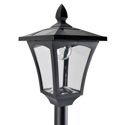 Outsunny 2 Pieces Outdoor Garden Solar Post Lamp Sensor Dimmable LED Lantern Bollard Pathway 1.6M Tall \'e2\'80\'93 Black 