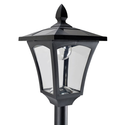 Outsunny 2 Pieces Outdoor Garden Solar Post Lamp Sensor Dimmable LED Lantern Bollard Pathway 1.6M Tall \'e2\'80\'93 Black