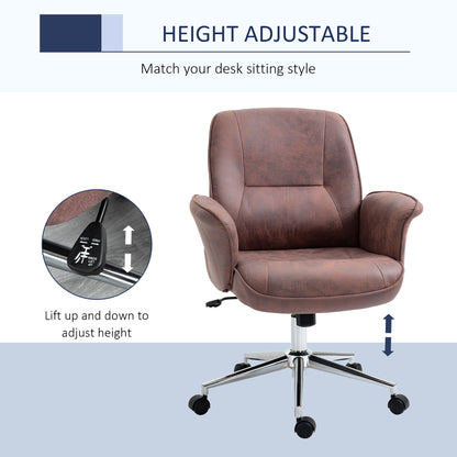 Vinsetto Office Chair, Desk Chair, Swivel Computer Chair with Armrest and Rolling Wheels for Home and Work, Red 