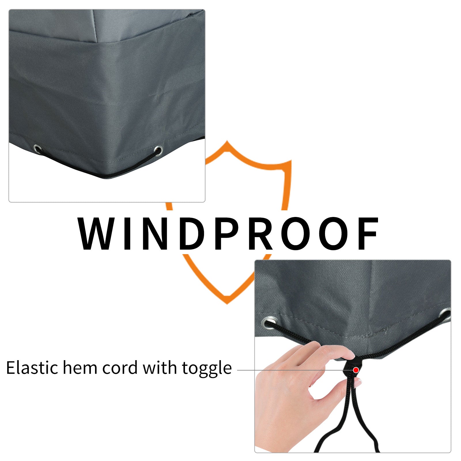Outsunny Rectangular Patio Furniture Cover for Chairs Water UV Resistant Protection 600D Oxford Fabric Rattan Lounge Clean Cover, 200 x 86 x 82cm 