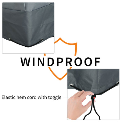 Outsunny Rectangular Patio Furniture Cover for Chairs Water UV Resistant Protection 600D Oxford Fabric Rattan Lounge Clean Cover, 200 x 86 x 82cm 