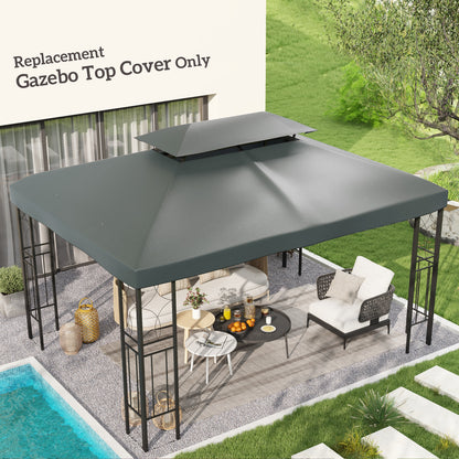 Outsunny Gazebo Roof Replacement, for 3 x 4m Frames - Grey 