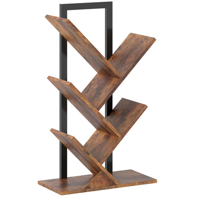 HOMCOM Four-Section Tree Bookcase - Wood-Effect 