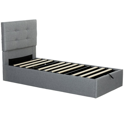 HOMCOM 3ft Single Ottoman Bed with Gas Lift Storage - Grey 