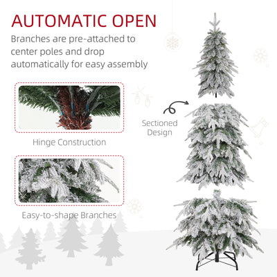HOMCOM 6ft Snow-Covered Unlit Artificial Christmas Tree 