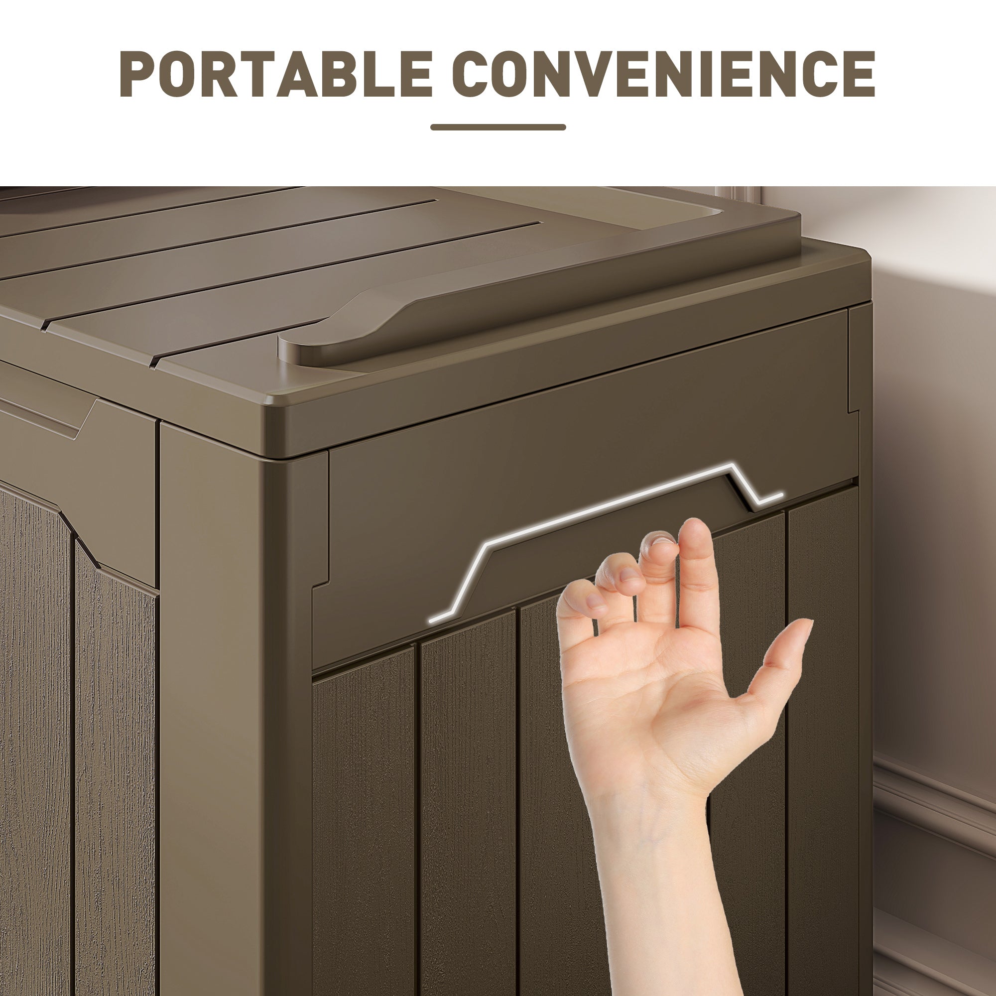 HOMCOM 107 L Plastic Storage Chest with Lid - Dark Brown 