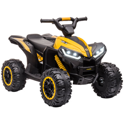 HOMCOM 12V Ride-On Quad Bike w/ Music, Horn, for Ages 3+ Years - Yellow 