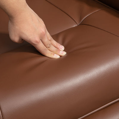 HOMCOM Faux Leather Armchair, with 145\'c2\'b0 Reclining Back and Footrest - Brown 