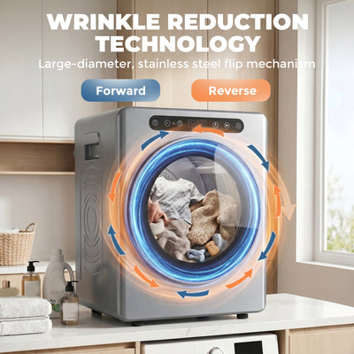 HOMCOM 5 kg Compact 40-60℃ Tumble Dryer - Silver Tone