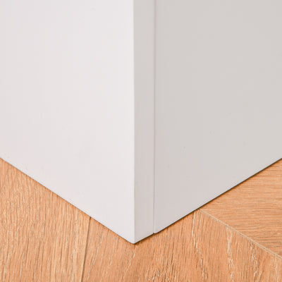 HOMCOM Wooden Kids Toy Box Children Storage Chest Organiser Book Slot Safety Hinge Playroom Furniture White 