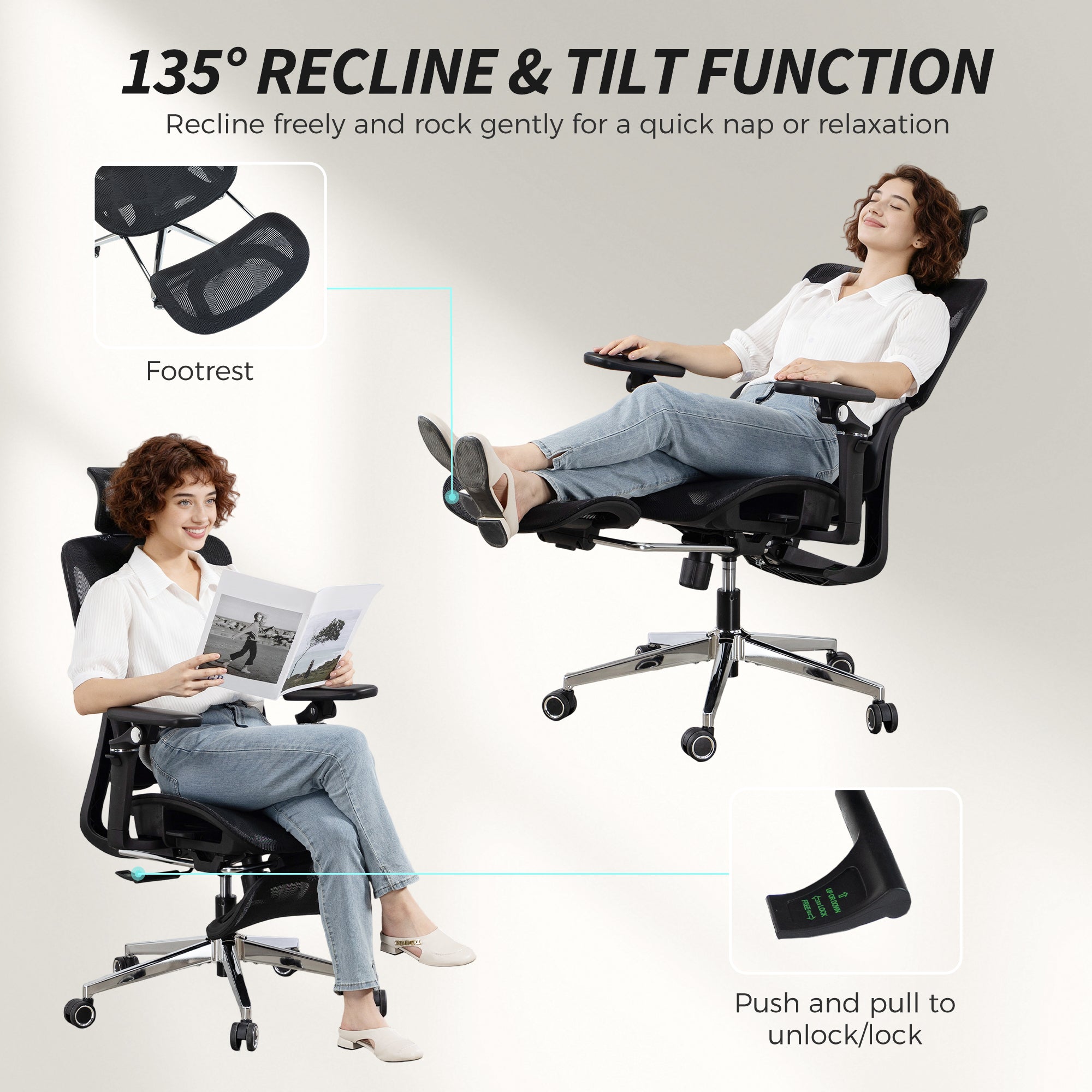 HOMCOM Ergonomic Office Chair, High Back Mesh Desk Chair, Black 