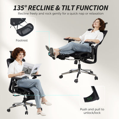 HOMCOM Ergonomic Office Chair, High Back Mesh Desk Chair, Black 