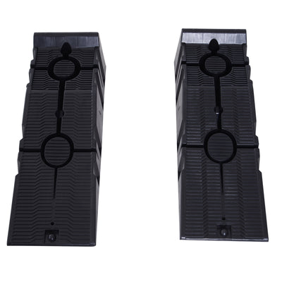 DURHAND 2 Pieces Car Ramps Heavy Duty 5 Ton Motorhome Levelling Ramps, Plastic Garage Workshop Car Lift, Portable Automotive Vehicle Campervan Car Ramp, Black 
