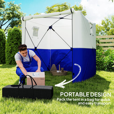 Outsunny 2 x 2m Pop-Up Gazebo, with Accessories - Dark Blue 