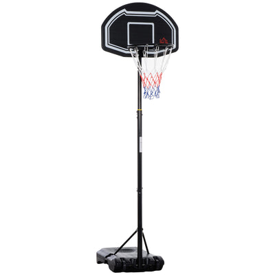 HOMCOM Adjustable Basketball Hoop and Stand, with Wheels and Weight Base Black 