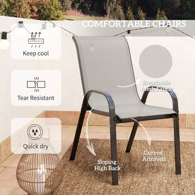 Outsunny Three-Piece Outdoor Garden Set - Light Grey 