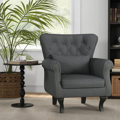 HOMCOM Chesterfield-Style Accent Chair - Grey 